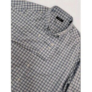 Theory Zach PS_Wilander Shirt Men’s M Blue Plaid Button Up Long Sleeve